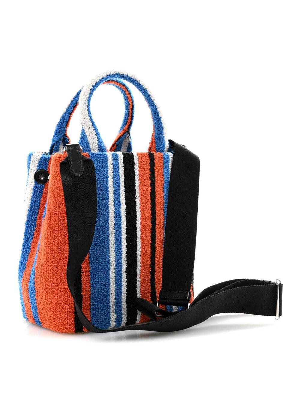 Prada Terry Cloth Small Stripe Tote #262986P10B - Picture 3 of 9